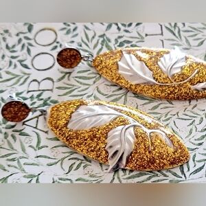 Silver And Gold Lo D Pendat Style Earrings